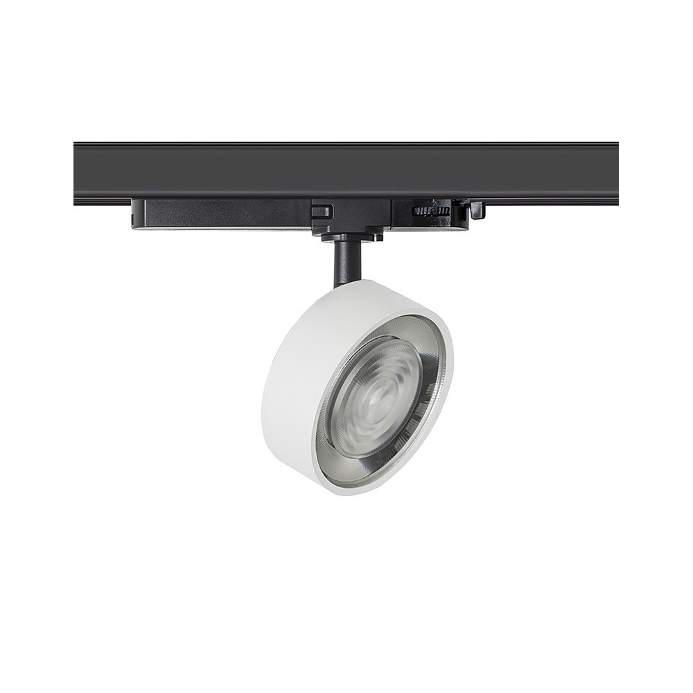 Rossini Hole HOL001B proiettore da binario trifase LED struttura nera finitura bianco