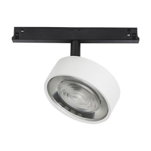 Rossini Hole YAK107B proiettore per binario Yaki Evo 48V LED struttura nera finitura bianco