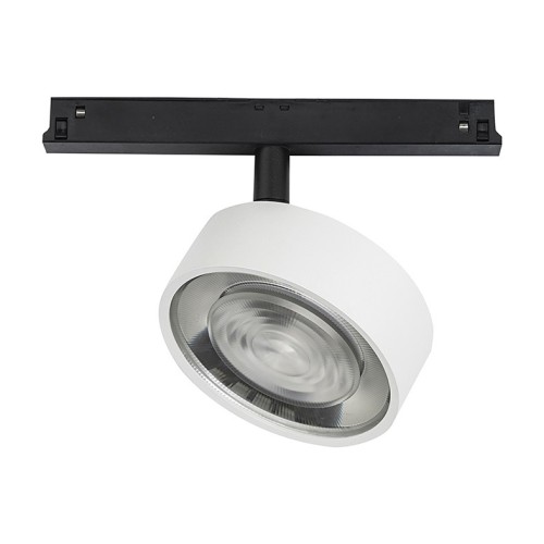 Rossini Hole YAK107B proiettore per binario Yaki Evo 48V LED struttura nera finitura bianco