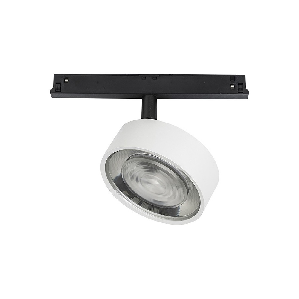 Rossini Hole YAK107B proiettore per binario Yaki Evo 48V LED struttura nera finitura bianco