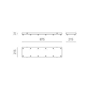 Gea Luce Ofelia mini B R12 rosone rettangolare a 12 uscite