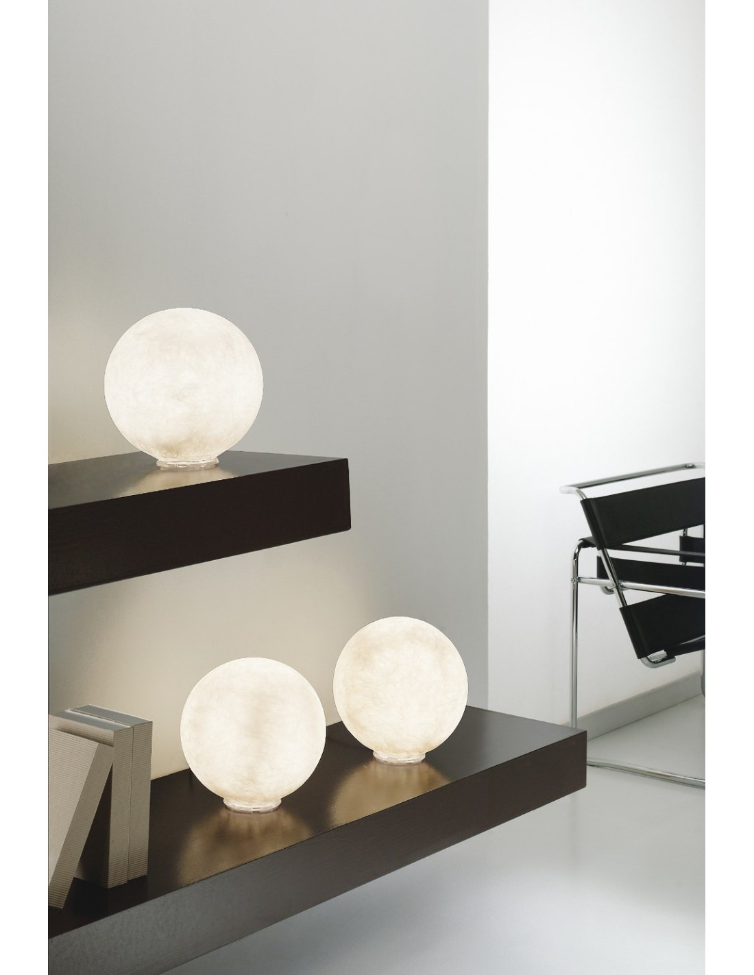 In-Es Artdesign T.Moon lampada a sfera da comodino, lampada comodino sfera, lampada da tavolo a sfera, lampada sfera comodino