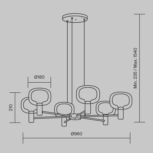 Maytoni Vision sospensione MOD411PL-06G immagine 4