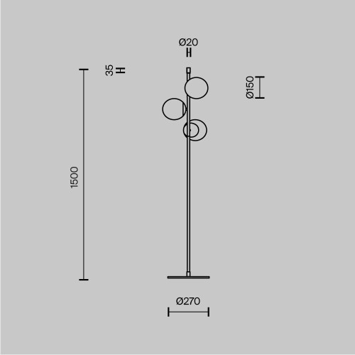 Maytoni Nostalgia lampada da terra MOD048FL-03G immagine 4