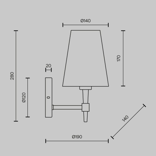 Maytoni Zaragoza applique H001WL-01BS immagine 3