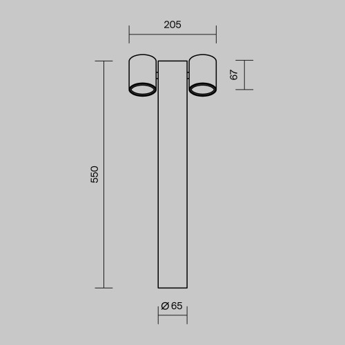 Maytoni Wall Street lampione da giardino O010FL-02B immagine 4