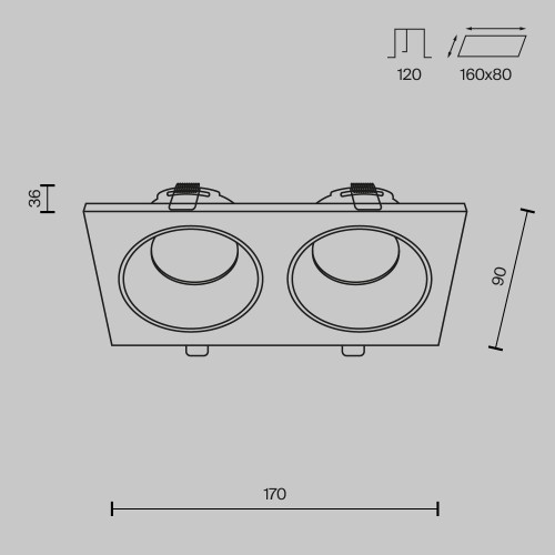 Maytoni Zoom faretto da incasso DL033-2-02W immagine 3