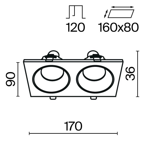 Maytoni Zoom faretto da incasso DL033-2-02W immagine 4