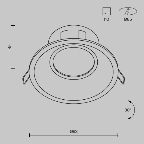 Maytoni Dot faretto da incasso DL028-2-01W immagine 3