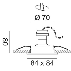 Gea Luce GFA050 faretto da incasso orientabile disegno tecnico