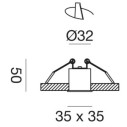 Gea Luce GFA1092 faretto da incasso disegno tecnico