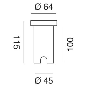 Gea Luce GES221C faretto calpestabile da esterno LED 1W IP67 disegno tecnico