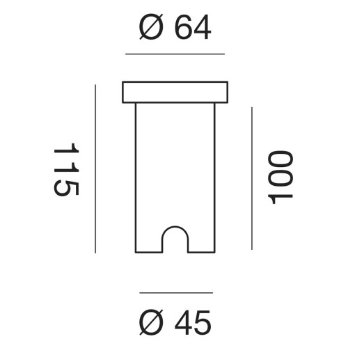 Gea Luce GES221C faretto calpestabile da esterno LED 1W IP67 disegno tecnico