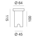 Gea Luce GES221C faretto calpestabile da esterno LED 1W IP67 disegno tecnico