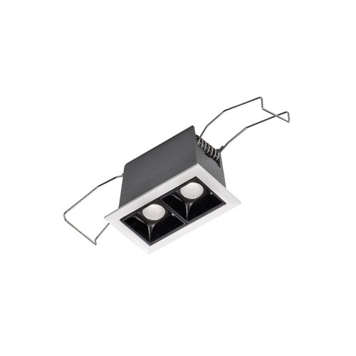 Gea Luce GFA1123C faretto da incasso LED 4W bianco satinato con cover antiabbaglio in nero lucido