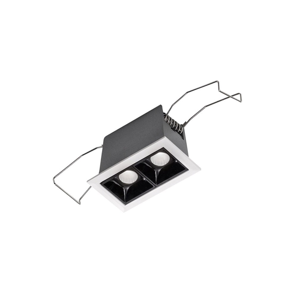 Gea Luce GFA1123C faretto da incasso LED 4W bianco satinato con cover antiabbaglio in nero lucido