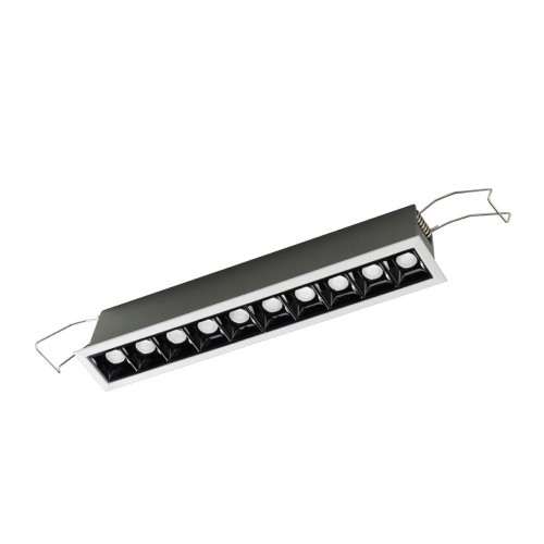 Gea Luce GFA1121 faretto da incasso LED 20W bianco satinato con cover antiabbaglio in nero lucido