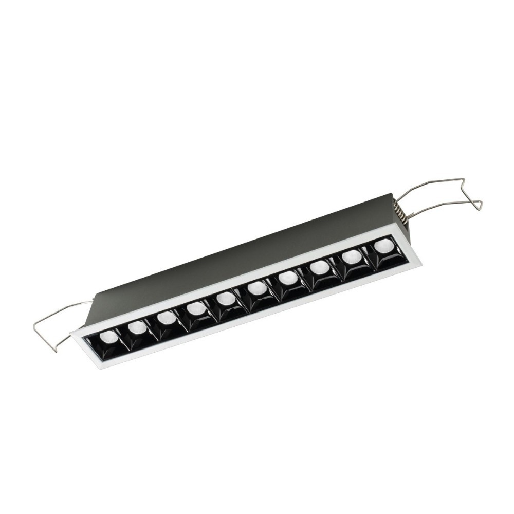 Gea Luce GFA1121 faretto da incasso LED 20W bianco satinato con cover antiabbaglio in nero lucido