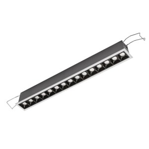 Gea Luce GFA1122C faretto da incasso LED 30W bianco satinato con cover antiabbaglio in nero lucido