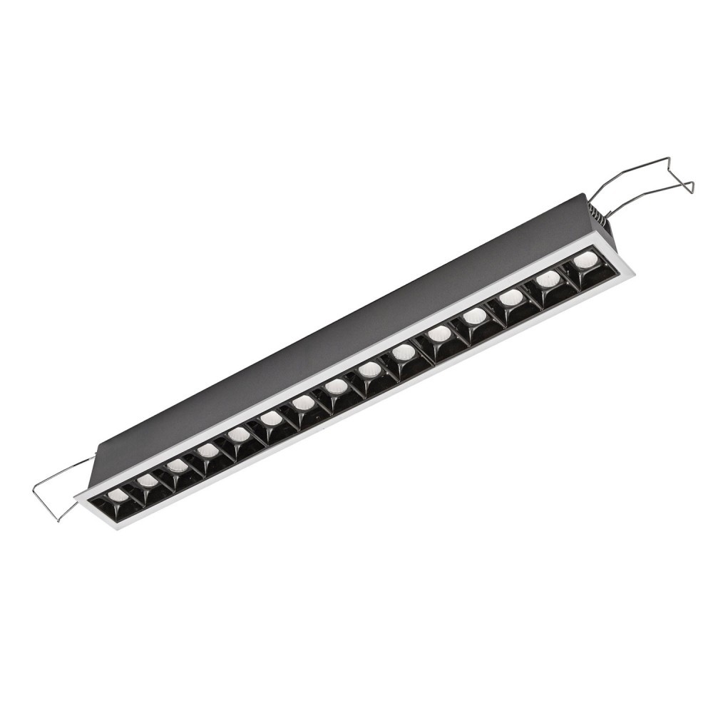 Gea Luce GFA1122C faretto da incasso LED 30W bianco satinato con cover antiabbaglio in nero lucido