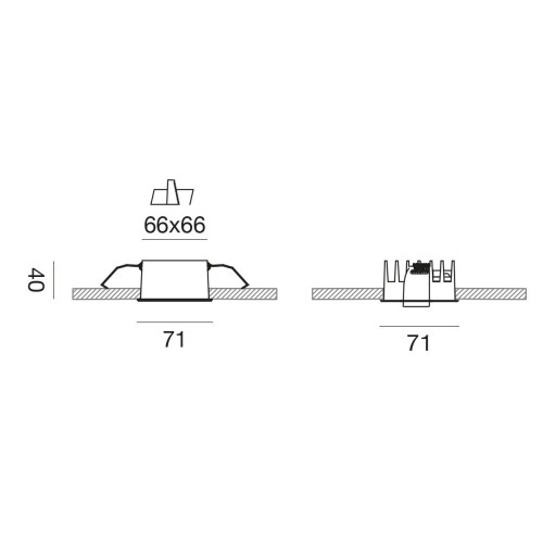 Gea Luce GFA1664 faretto da incasso disegno tecnico