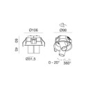 Gea Luce GFA1699 faretto da incasso orientabile disegno tecnico