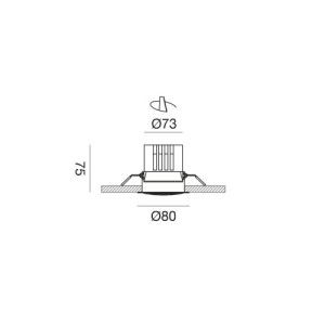 Gea Luce GFA1721 faretto da incasso disegno tecnico