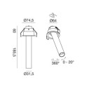 Gea Luce GFA1695 faretto da incasso orientabile disegno tecnico