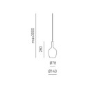 Gea Luce Ofelia S/10 Mini Ambra trasparente lampada a sospensione disegno tecnico