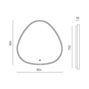 Gea Luce Ecaris A/G applique LED con specchio disegno tecnico
