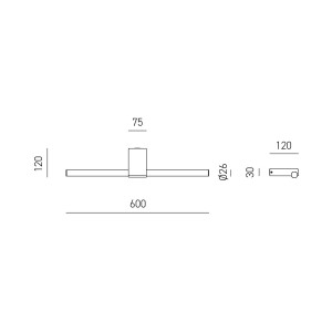 Gea Luce GAP560-561 applique LED 18W IP44 disegno tecnico