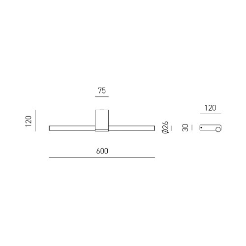 Gea Luce GAP560-561 applique LED 18W IP44 disegno tecnico