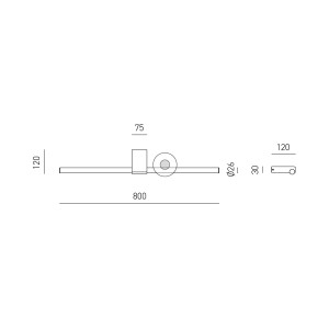 Gea Luce GAP562-563 applique LED 24W IP44 disegno tecnico