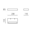 Gea Luce GAP570-571 applique LED 20W disegno tecnico