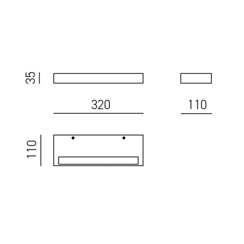 Gea Luce GAP572-573 applique LED 34W disegno tecnico