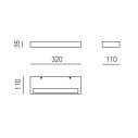 Gea Luce GAP572-573 applique LED 34W disegno tecnico