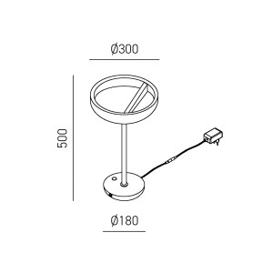 Gea Luce Criseide L lampada da tavolo LED disegno tecnico