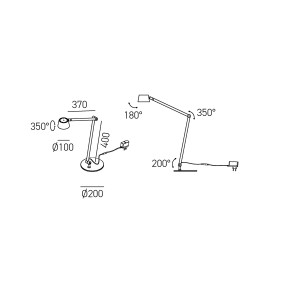 Gea Luce Efira L lampada da tavolo LED disegno tecnico