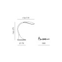 Gea Luce Nunki L lampada da tavolo LED disegno tecnico