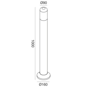 Gea Luce GES2261 paletto E27 IP54 1000 mm