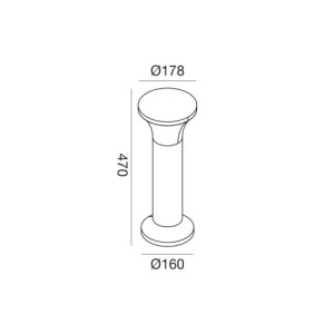 Gea Luce GES2270 paletto E27 IP54 470 mm