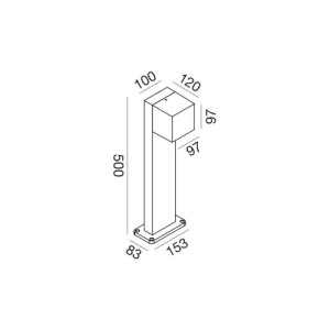 Gea Luce GES2301 paletto LED 10W IP65 500 mm