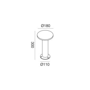 Gea Luce GES2330 paletto LED 12W IP65 300 mm