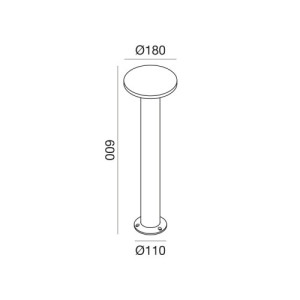 Gea Luce GES2332 paletto LED 12W IP65 600 mm
