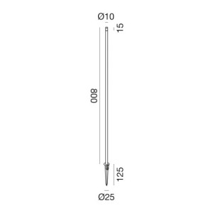 Gea Luce GES2414 paletto LED 0.5W IP65 800 mm