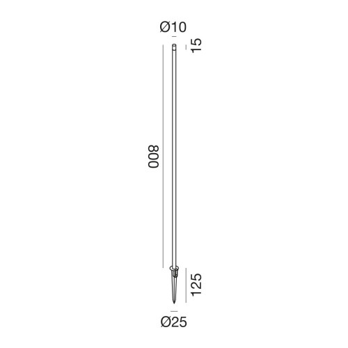 Gea Luce GES2414 paletto LED 0.5W IP65 800 mm