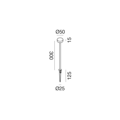 Gea Luce GES2420 paletto LED 1.5W IP65 300 mm