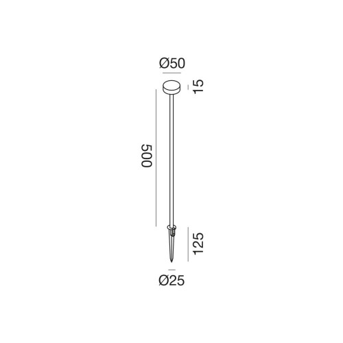 Gea Luce GES2422 paletto LED 1.5W IP65 500 mm