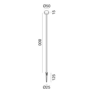 Gea Luce GES2424 paletto LED 1.5W IP65 800 mm