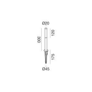 Gea Luce GES2430 paletto LED 3W IP65 300 mm